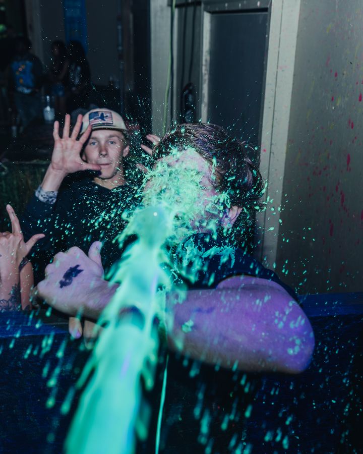 Color spray over the dance floor